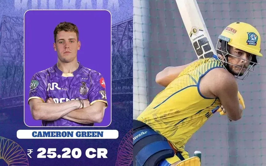 Cameron Green and Prashant Veer [Source: IPL and AFP]